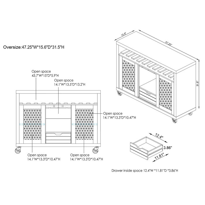 Steelside™ Virgil 2Piece Buffet Server and Buffet Table Set & Reviews